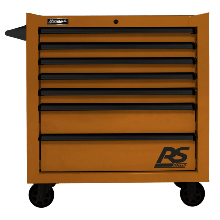 Homak | 36" RS Pro 7 Drawer Rolling Cabinet Orange