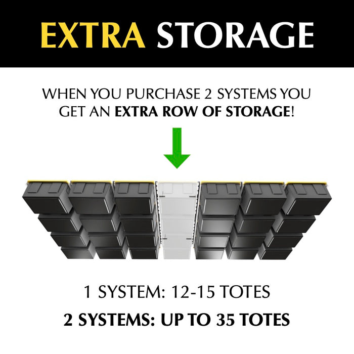 E-Z Glide Tote Slide PRO – Overhead Garage Storage System