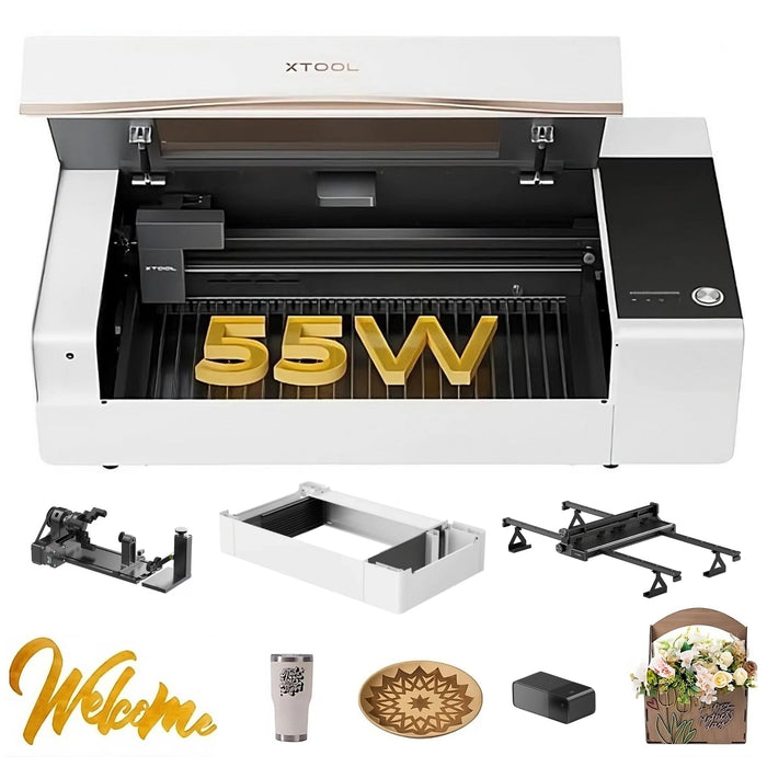 XTool P2 White 55W Laser Cutter and Engraver Versatile Bundle