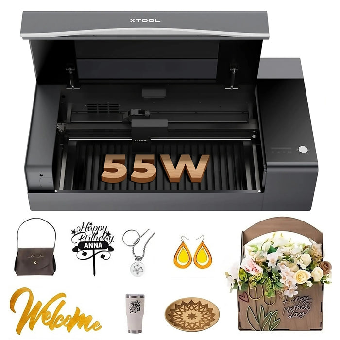 XTool P2 55W CO2 Laser_Cutter and Laser Engraver Black Cutting Machine 55W