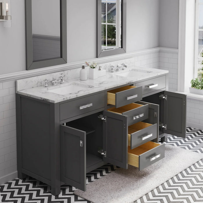Water Creation Madison Collection 72" Cashmere Grey Double Sink Bathroom Vanity