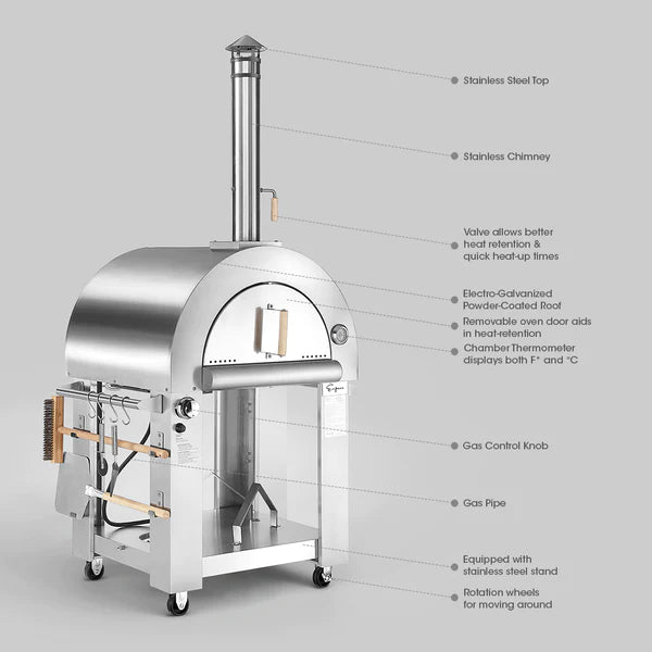 Empava Outdoor Wood Fired and Gas Pizza Oven PG03 - EMPV-PG03
